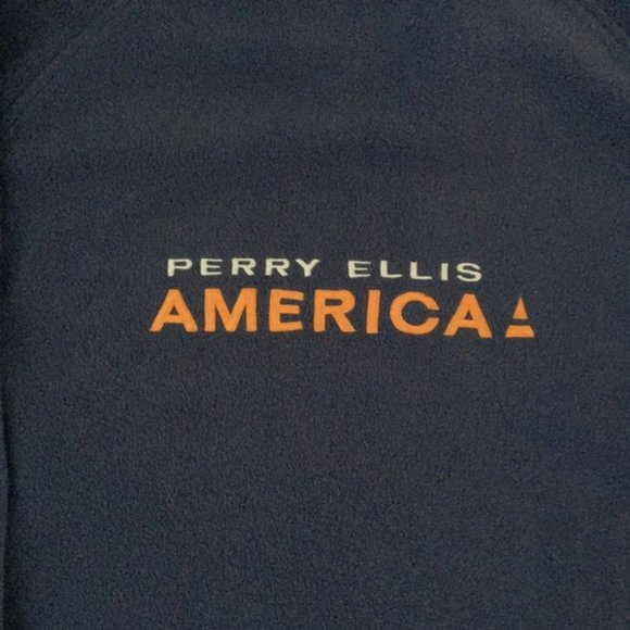 Perry Ellis Men's Navy Blue America Pullover Fleece Jacket - Picture 6 of 7